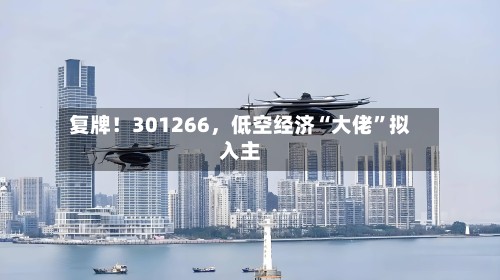 复牌！301266，低空经济“大佬”拟入主