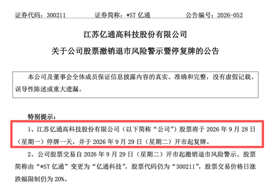 300211，将摘星脱帽！退市风险警报解除